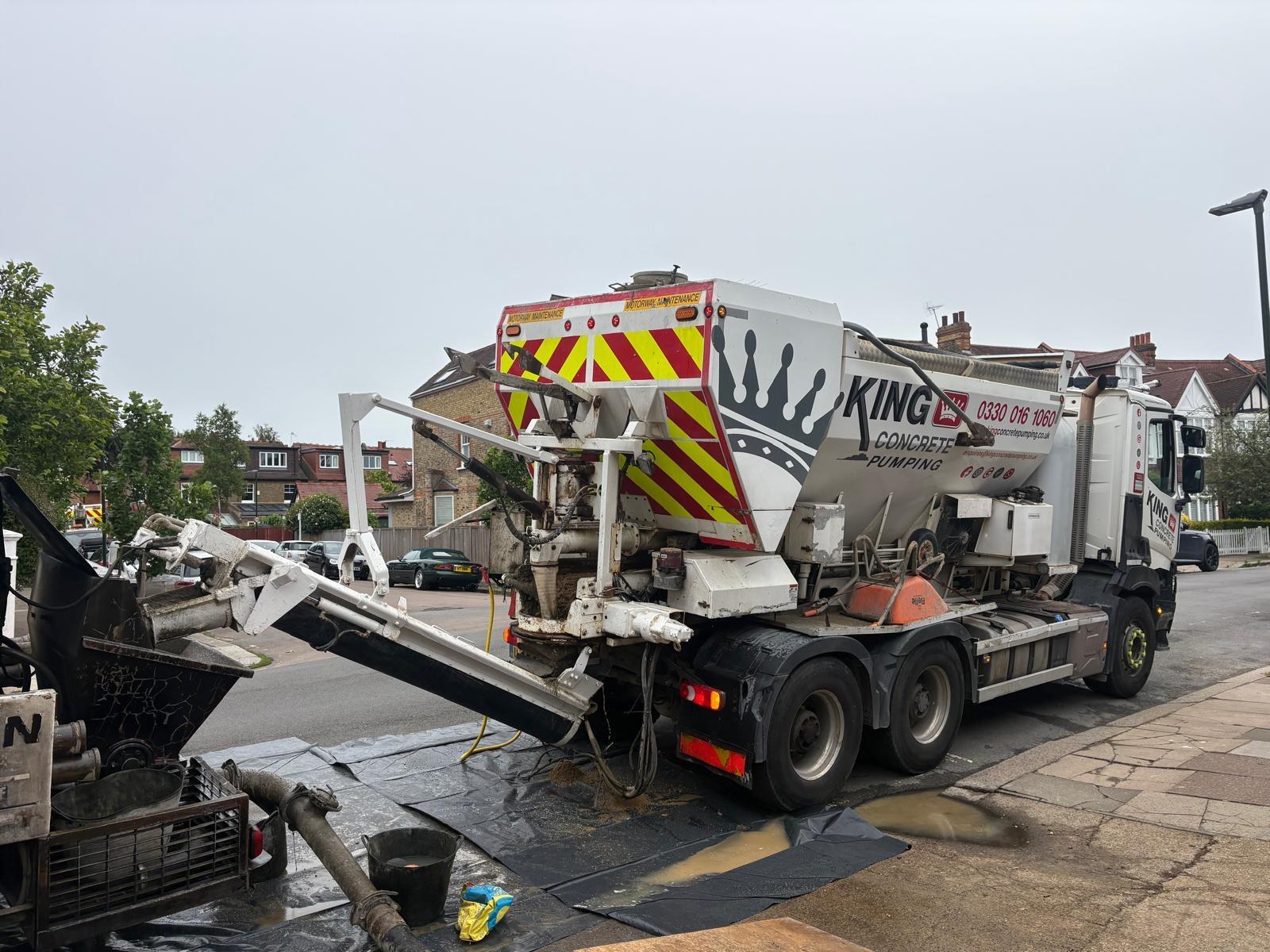 A concrete line pump ready for hire
